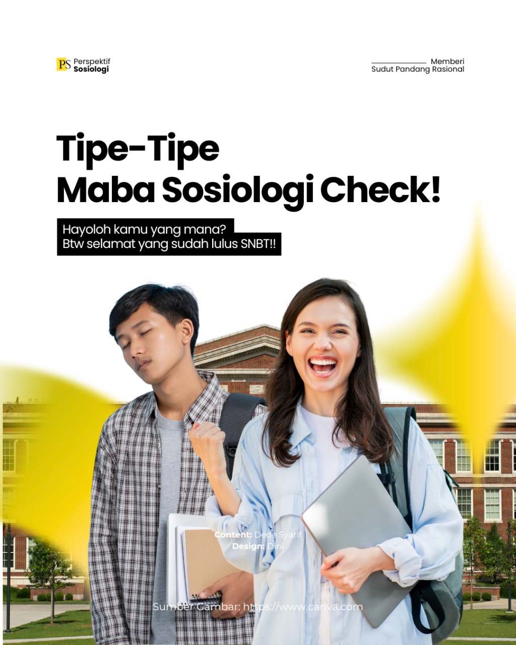 Tipe-Tipe Mahasiswa Baru di Jurusan Sosiologi